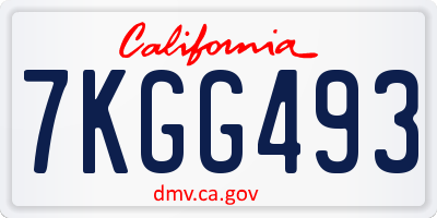 CA license plate 7KGG493
