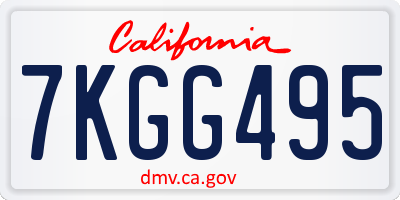 CA license plate 7KGG495