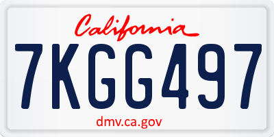 CA license plate 7KGG497