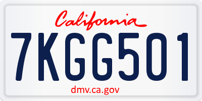CA license plate 7KGG501