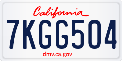 CA license plate 7KGG504