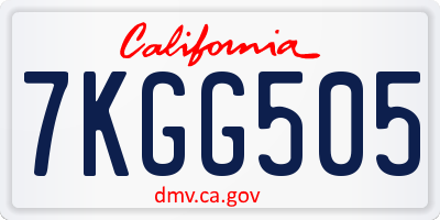 CA license plate 7KGG505