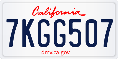CA license plate 7KGG507