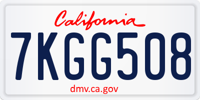 CA license plate 7KGG508
