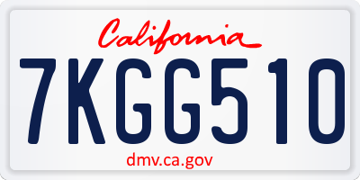 CA license plate 7KGG510