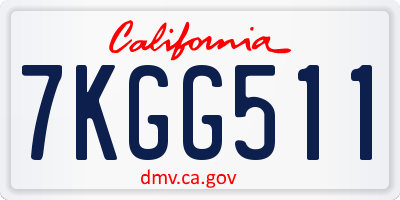 CA license plate 7KGG511