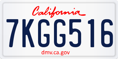 CA license plate 7KGG516