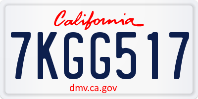 CA license plate 7KGG517