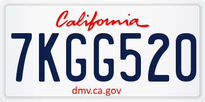 CA license plate 7KGG520