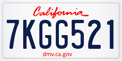 CA license plate 7KGG521