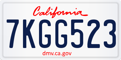 CA license plate 7KGG523