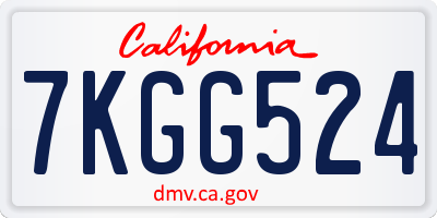 CA license plate 7KGG524