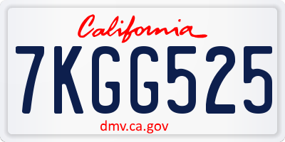 CA license plate 7KGG525