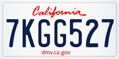 CA license plate 7KGG527
