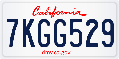 CA license plate 7KGG529