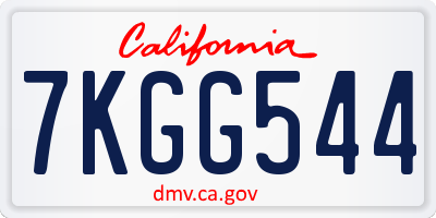CA license plate 7KGG544