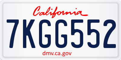 CA license plate 7KGG552