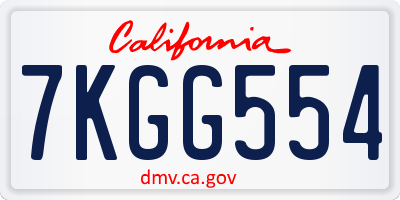 CA license plate 7KGG554
