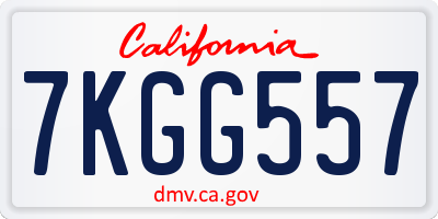 CA license plate 7KGG557