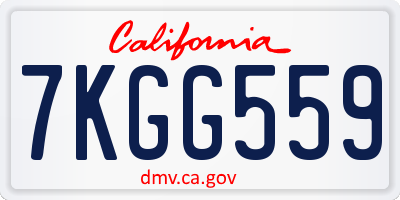 CA license plate 7KGG559