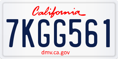 CA license plate 7KGG561