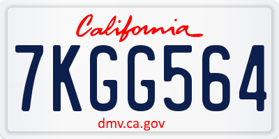 CA license plate 7KGG564