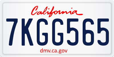 CA license plate 7KGG565