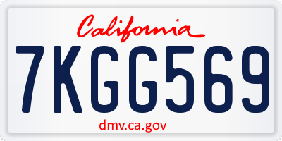 CA license plate 7KGG569