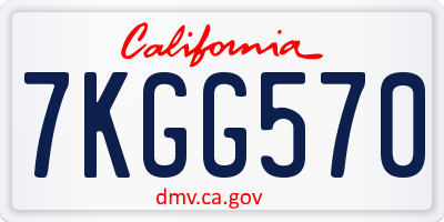 CA license plate 7KGG570