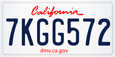 CA license plate 7KGG572