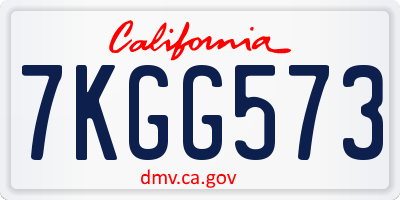 CA license plate 7KGG573
