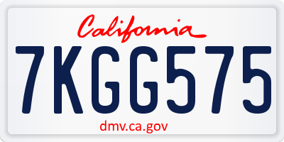 CA license plate 7KGG575