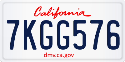 CA license plate 7KGG576