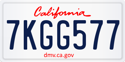 CA license plate 7KGG577