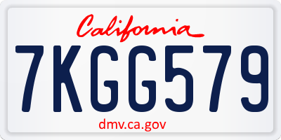 CA license plate 7KGG579