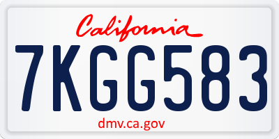 CA license plate 7KGG583