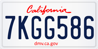CA license plate 7KGG586