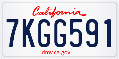 CA license plate 7KGG591