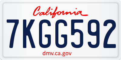 CA license plate 7KGG592