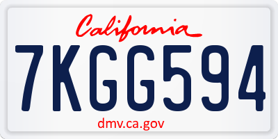 CA license plate 7KGG594