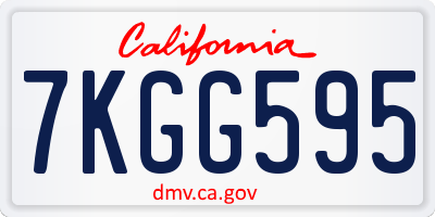 CA license plate 7KGG595