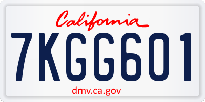 CA license plate 7KGG601