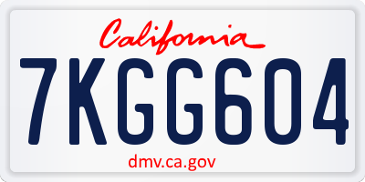 CA license plate 7KGG604