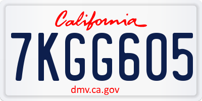 CA license plate 7KGG605
