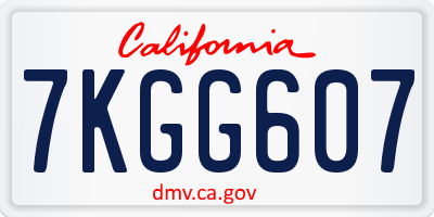 CA license plate 7KGG607
