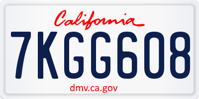CA license plate 7KGG608