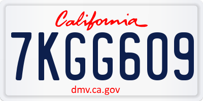 CA license plate 7KGG609