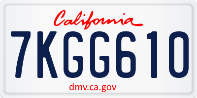 CA license plate 7KGG610
