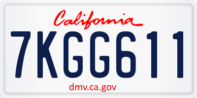 CA license plate 7KGG611