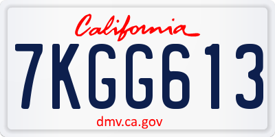 CA license plate 7KGG613